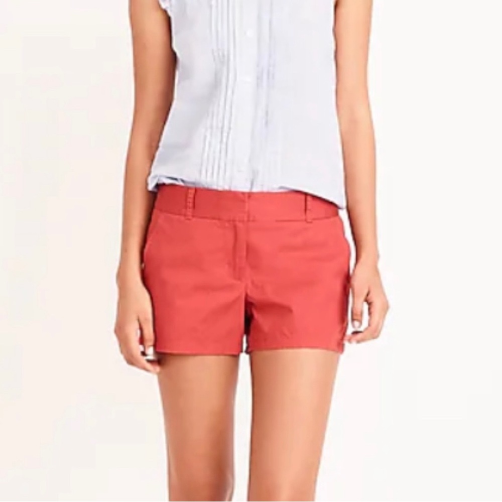 J. Crew Chino City Fit Shorts 3” Size 4 Salmon / Cranberry